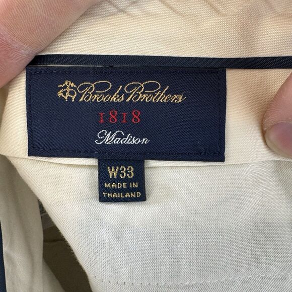 S Brooks Brothers 1818 Madison Dress Pants Mens 33x31 Blue 100% Wool Formal - Picture 10 of 11